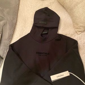 Essentials fear of God black hoodie, new with tags